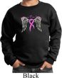 Breast Cancer Awareness Heaven Can Wait Kids Sweat Shirt