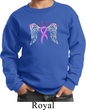 Breast Cancer Awareness Heaven Can Wait Kids Sweat Shirt