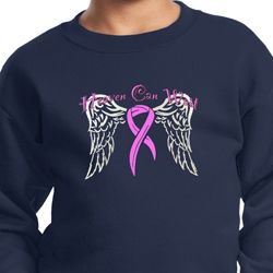 Breast Cancer Awareness Heaven Can Wait Kids Sweat Shirt