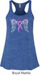 Breast Cancer Awareness Heaven Can Wait Ladies Flowy Racerback Tanktop