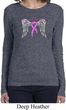 Breast Cancer Awareness Heaven Can Wait Ladies Long Sleeve Shirt