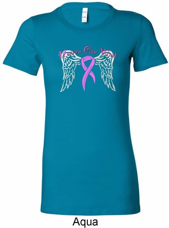 Breast Cancer Awareness Heaven Can Wait Ladies Longer Length Shirt