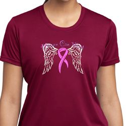 Breast Cancer Awareness Heaven Can Wait Ladies Moisture Wicking Shirt