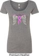 Breast Cancer Awareness Heaven Can Wait Ladies Scoop Neck Shirt