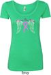 Breast Cancer Awareness Heaven Can Wait Ladies Scoop Neck Shirt
