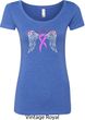 Breast Cancer Awareness Heaven Can Wait Ladies Scoop Neck Shirt