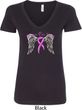 Breast Cancer Awareness Heaven Can Wait Ladies V-Neck Shirt