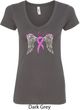 Breast Cancer Awareness Heaven Can Wait Ladies V-Neck Shirt