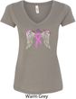 Breast Cancer Awareness Heaven Can Wait Ladies V-Neck Shirt