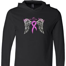 Breast Cancer Awareness Heaven Can Wait Lightweight Hoodie Tee