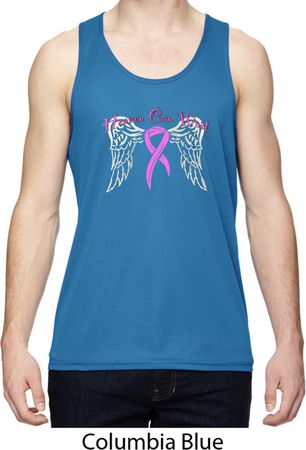 Breast Cancer Awareness Heaven Can Wait Mens Moisture Wicking Tanktop