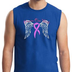 Breast Cancer Awareness Heaven Can Wait Mens Muscle Shirt