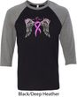 Breast Cancer Awareness Heaven Can Wait Mens Raglan Shirt