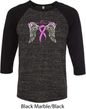 Breast Cancer Awareness Heaven Can Wait Mens Raglan Shirt