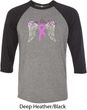 Breast Cancer Awareness Heaven Can Wait Mens Raglan Shirt