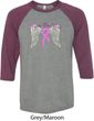 Breast Cancer Awareness Heaven Can Wait Mens Raglan Shirt