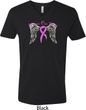 Breast Cancer Awareness Heaven Can Wait Mens V-Neck Shirt