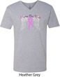 Breast Cancer Awareness Heaven Can Wait Mens V-Neck Shirt