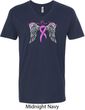 Breast Cancer Awareness Heaven Can Wait Mens V-Neck Shirt