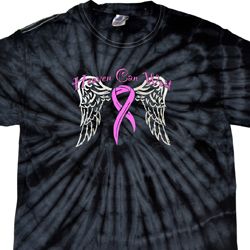 Breast Cancer Awareness Heaven Can Wait Spider Tie Dye Shirt