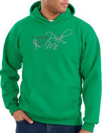 Breast Cancer Awareness Hoodie - I Wear Pink For Me Kelly Green Hoody