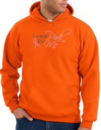 Breast Cancer Awareness Hoodie - I Wear Pink For Me Orange Hoody