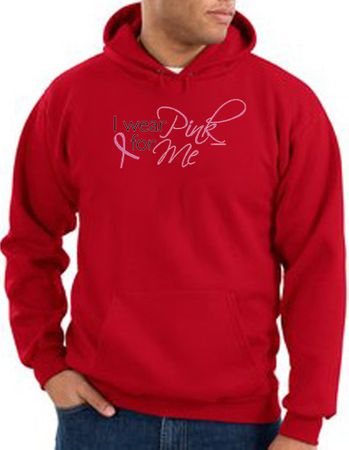 Breast Cancer Awareness Hoodie - I Wear Pink For Me Red Hoody