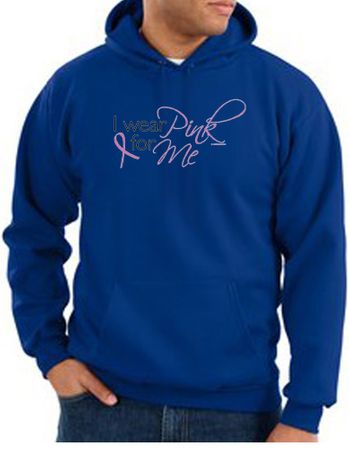 Breast Cancer Awareness Hoodie - I Wear Pink For Me Royal Hoody