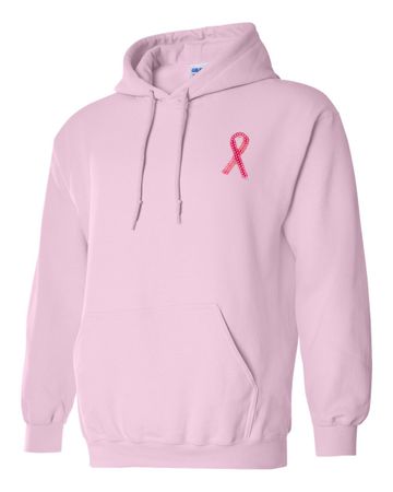 Breast Cancer Awareness Hoodie with Sequins - Light Pink