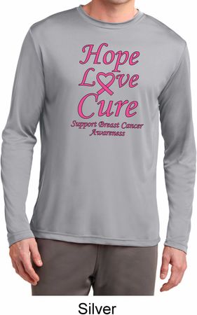 Breast Cancer Awareness Hope Love Cure Dry Wicking Long Sleeve