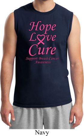 Breast Cancer Awareness Hope Love Cure Muscle Shirt