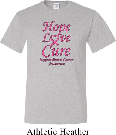 Breast Cancer Awareness Hope Love Cure Tall Shirt