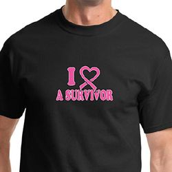 Breast Cancer Awareness I Heart a Survivor Mens Shirts