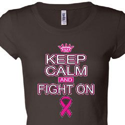 Breast Cancer Awareness Keep Calm Ladies Shirts