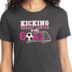 Breast Cancer Awareness Kicking Breast Cancer is Our Goal Ladies Shirt Breast Cancer Awareness Kicking Breast Cancer is Our Goal Ladies Shirt