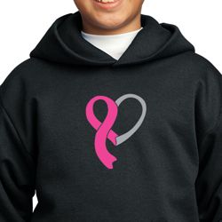 Breast Cancer Awareness Kids Hoodie Ribbon Heart Hoody