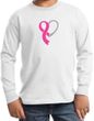 Breast Cancer Awareness Kids Shirt Ribbon Heart Long Sleeve Tee