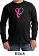 Breast Cancer Awareness Kids Shirt Ribbon Heart Long Sleeve Tee