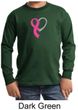 Breast Cancer Awareness Kids Shirt Ribbon Heart Long Sleeve Tee