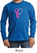 Breast Cancer Awareness Kids Shirt Ribbon Heart Long Sleeve Tee