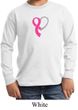 Breast Cancer Awareness Kids Shirt Ribbon Heart Long Sleeve Tee