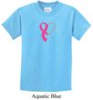 Breast Cancer Awareness Kids Shirt Ribbon Heart Tee T-Shirt