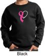 Breast Cancer Awareness Kids Sweatshirt Ribbon Heart Sweat Shirt