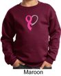 Breast Cancer Awareness Kids Sweatshirt Ribbon Heart Sweat Shirt