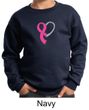 Breast Cancer Awareness Kids Sweatshirt Ribbon Heart Sweat Shirt