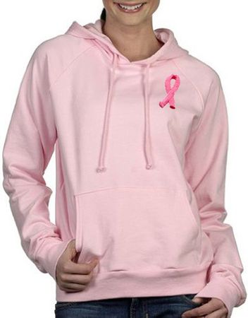 Breast Cancer Ladies Hoodies Embroidered Ribbon Hoody