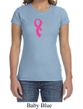 Breast Cancer Awareness Ladies Shirt Ribbon Heart Crewneck Tee T-Shirt