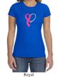 Breast Cancer Awareness Ladies Shirt Ribbon Heart Crewneck Tee T-Shirt