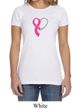 Breast Cancer Awareness Ladies Shirt Ribbon Heart Crewneck Tee T-Shirt