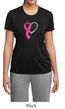 Breast Cancer Awareness Ladies Shirt Ribbon Heart Moisture Wicking Tee